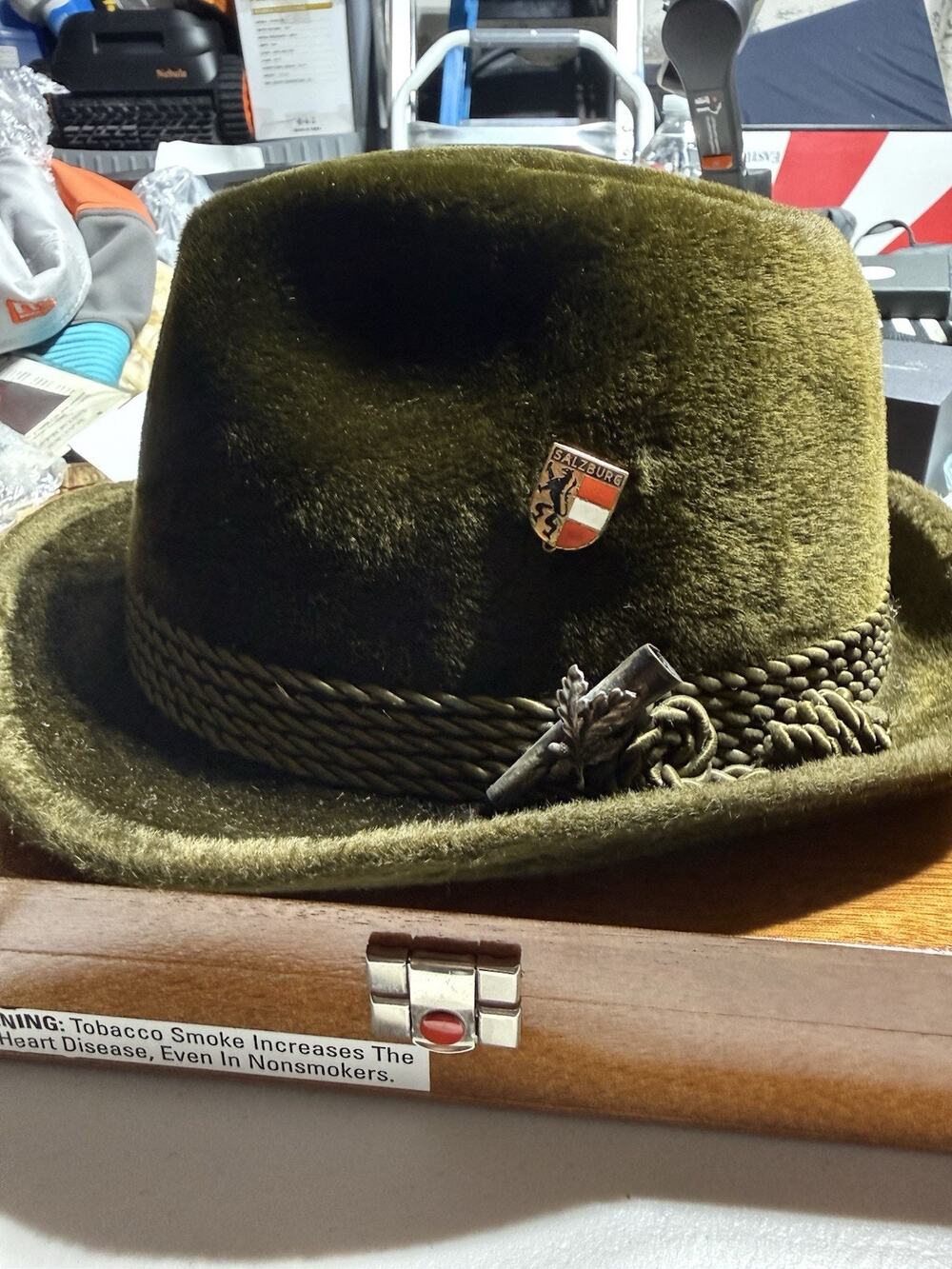 Vintage Collins Hüte Wien Salzburg Edelweib Hut Velour Alpine Bavarian Hat Rare